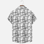 White Shirt With Black Patterns