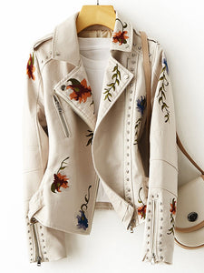 Retro Floral Biker Jacket