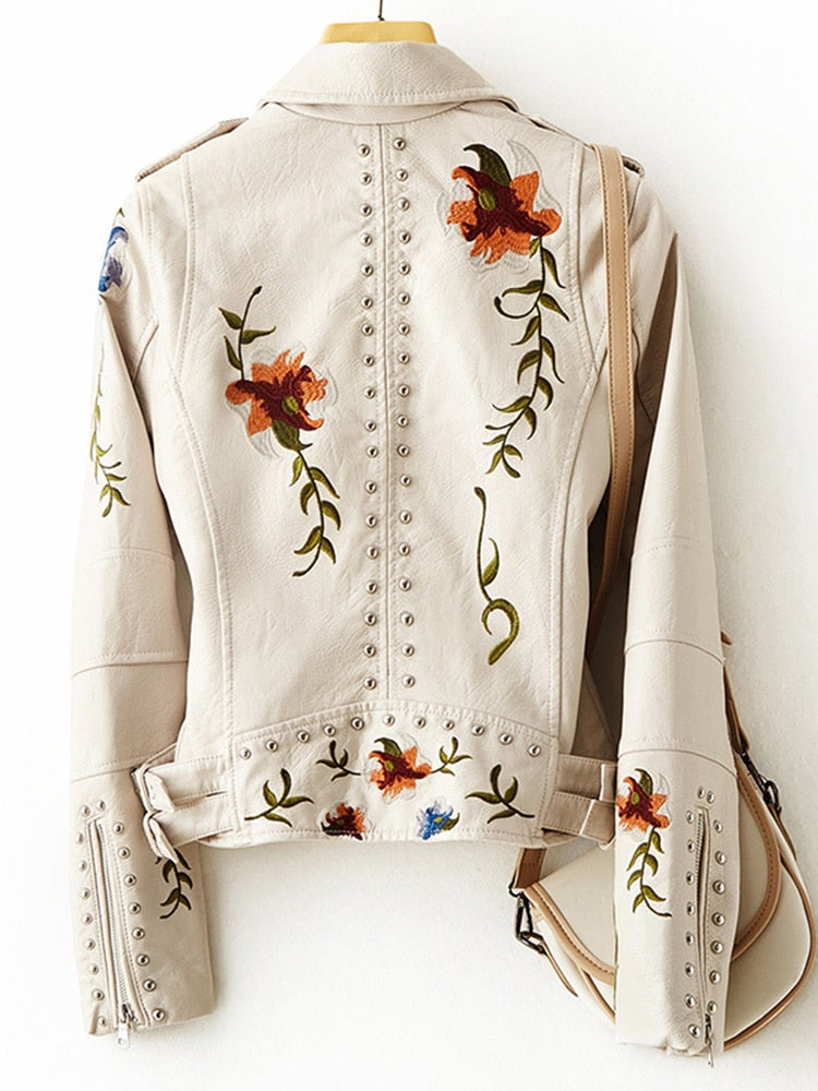 Retro Floral Biker Jacket